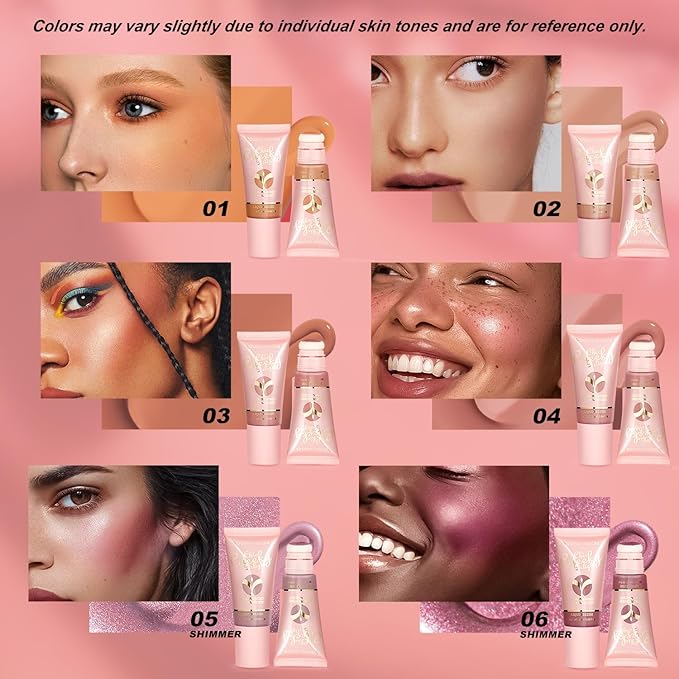 Liquid Blush, Cream Blush for Cheeks, Matte Natural Blush, Lightweight, long-lasting, highly pigmented formula blushes for women. (#04, 25ml)