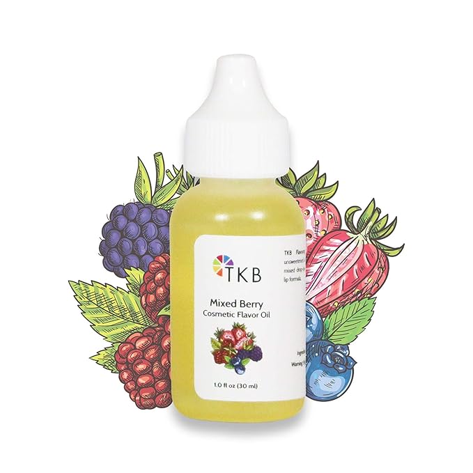 TKB Flavor Oil - DIY Cosmetics, Soaps, Body Care, Lip Gloss, Lipstick, Lip Balm, Unsweetened Flavoring Oil (Mixed Berry, 1 floz (30ml))