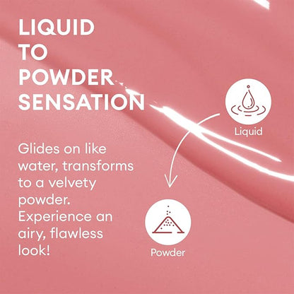 INTO YOU Liquid Blush for Cheeks, Evolves into Soft Fog Powder Matte Finish, Light and Comfortable Cream Blush to Hold Makeup, Red(A04)