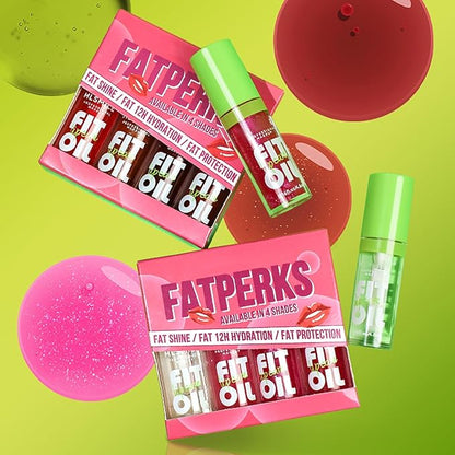 Hydrating Lip Oil, Big Brush Head Glaze Shiny Transparent Glow Oil, Nourishing & Non-sticky Long Lasting Fresh Clear Smooth Care Plumping Oil (Set B)