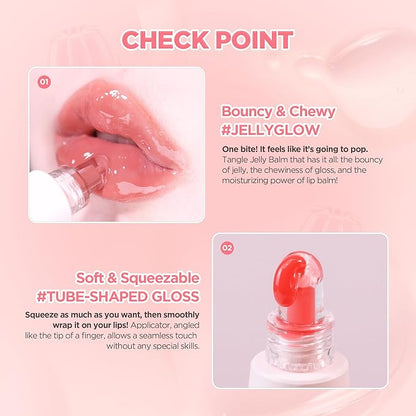 lilybyred Tangle Jelly Balm | Korean Hydrating & Nourishing Lip Gloss, High Shine Finish, Plumping & Volumizing Effect, Bouncy Jelly Texture, Squeeze Tube Formula, 0.30 fl. oz. (04 Lychee Jelly Bite)