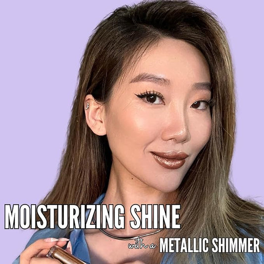 Mynena Bronze Glitter Lip Gloss Non-Sticky Filled with Iridescent Sparkles | Lightweight Shimmer Lip Topper – Paraben-Free | Demi-Sheer Lipgloss from Cosplay to Everyday Glam | IHazel