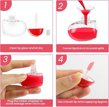 RONRONS 20 Pieces Heart Lip Gloss Tubes, Clear Plastic Empty Lip Gloss Container Cute Heart Shape Mini Lipgloss Tubes with Wand Bulk for Women Girls DIY Cosmetics Small Business