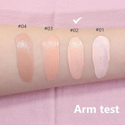 2 Pack Liquid Foundation Cream with Foundation Brush for Face Makeup,Durable Full Coverage Matte Concealer Make Up,Oil Control & Waterproof Base Primer -1 Fl.Oz (#02)