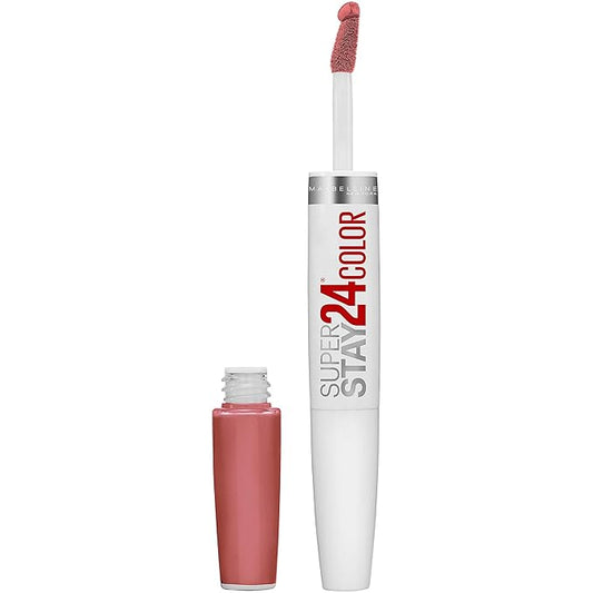 Maybelline Super Stay 24, 2-Step Liquid Lipstick Makeup, Long Lasting Highly Pigmented Color with Moisturizing Balm, Frosted Mauve, Mauve Pink, 1 Count