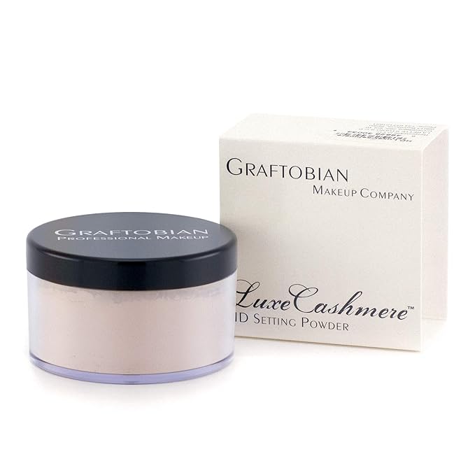 Graftobian HD LuceCashmere Setting Powder (0.7 oz) - No FlashBack, Matte, Silky Smooth Finish (French Silk, .7 oz)