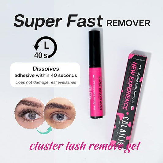 CALAILIS Lash Glue Remover, Eyelash Remover for Lash Extensions Lash Adhesive Remover Eyelash Glue Remover for False Eyelashes, Gentle Soothing Non-Irritating Eye Cleanser, 2Pack