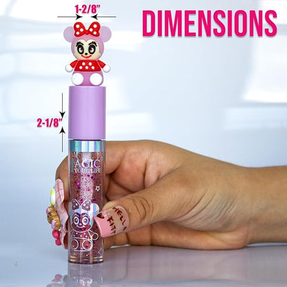 48 Bundle Mini Mouse Red Bow Magic Mood Color Changing Lip Gloss & Lip Stain Set of 6, Kid Friendly, Non-Toxic Long Lasting, Non-Sticky Gifts For Women, Girls, Teens Novelty Party