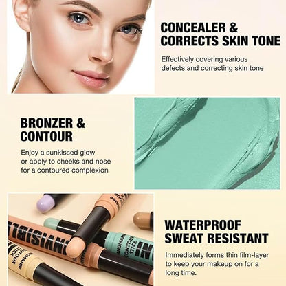 2 in 1 highlighter stick makeup Face Shaping Contouring Stick Natural Coverage Brightening Lightweight Moisturizing Long Lasting Waterproof # 04