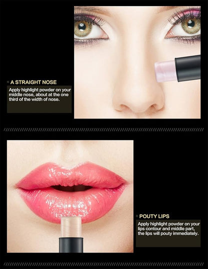 Illuminator Face Highlighter Makeup Sticks Pearl Shimmer Whitening Cream Shimmer Contouring Stick Foundation Stick Face Eye Nose Concealer Pen #2