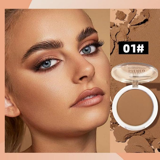 MAEPEOR Matte Bronzer Powder 6 Colors Buildable Natural Contour Bronzer Long Lasting Sweat Proof Face Bronzered Powder (Color 01)