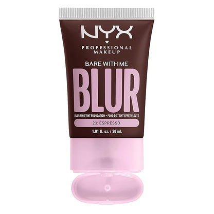 NYX PROFESSIONAL MAKEUP Bare With Me Blur Skin Tint Foundation Make Up with Matcha, Glycerin & Niacinamide - Espresso