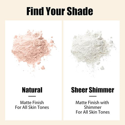 Translucent Setting Powder, Oil Control & Lightweight Loose Powder with Soft-focus Finish, Minimizes Pores, Long Lasting Talc Free Setting Powder Makeup, 10g, Natural