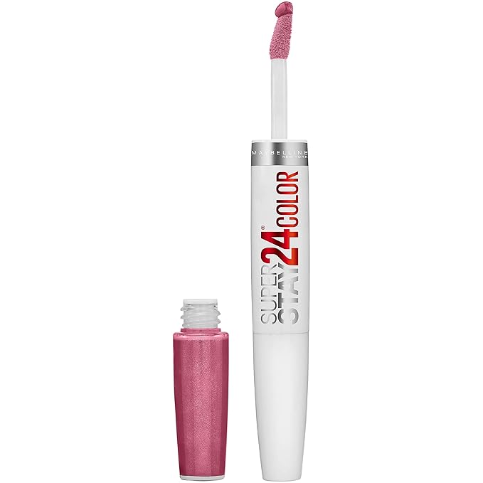Maybelline Super Stay 24, 2-Step Liquid Lipstick Makeup, Long Lasting Highly Pigmented Color with Moisturizing Balm, Very Cranberry, Ruby Red, 1 Count