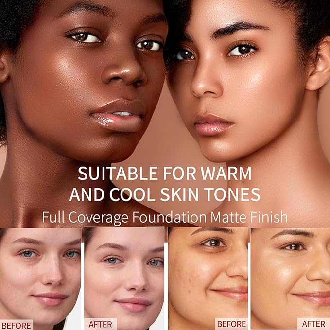 Peptide Bouncees Foundation, Foundation for Older Women, Hydrating, Age-Defying Makeup for Mature Skin, And All Skin Types, Natural, Medium Buildable Coverage, Satin Finish (Ivory white, 1pcs)