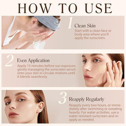 Foundation 4 in 1 - Medium Spectrum with SPF 50+, Anti-Aging, Concealer, Sun Protection, Hydrating Color Changing Foundation Makeup Liquid - Longwearing & Waterproof for Sport, Dancing (2PC, SPF50)