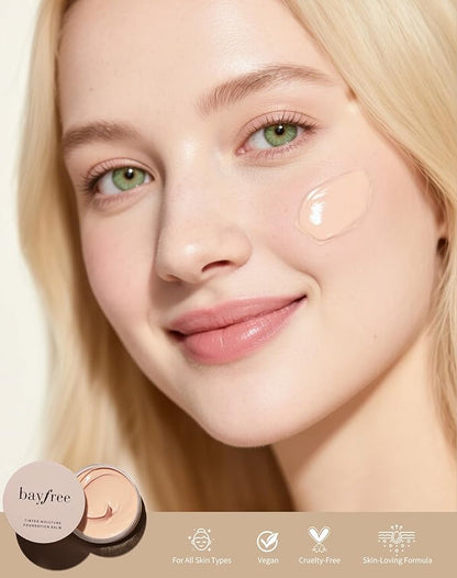 Tinted Moisture Foundation Balm, All-Day Wear Full Coverage Foundation, Hydrating & Weightless, Sweatproof & Humidity-Resistant, Buildable Natural Finish, Vegan Korean Makeup