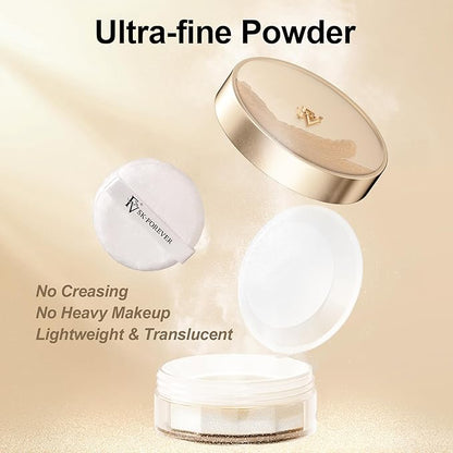 FV Moisturizing Foundation with Translucent Setting Powder, Long Lasting & Natural Finish, Lightweight Foundation Makeup Set for Dry/Combination Skin, Nourishing Ivory & Shimmer Sheer