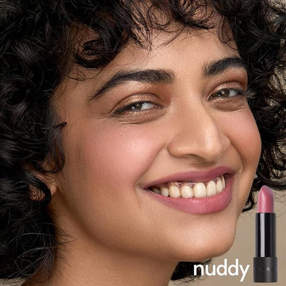 RUBY'S ORGANICS Semi-Matte Lipstick for Women, Hydrating and Highly Pigmented, Moisturizing & Non Drying, Lightweight & Long Lasting Formula, Lip Makeup, Paraben-Free, Nude Nuddy, 3.7g
