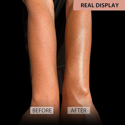 4 Colors Shimmer Body Oil Face Glitter Summer Body Moisturizing Light Shimmering Glow Non-Sticky Party Luminizer and Illuminator Smooth (3.38 Fl Oz Pack of 1, Rose Gold)