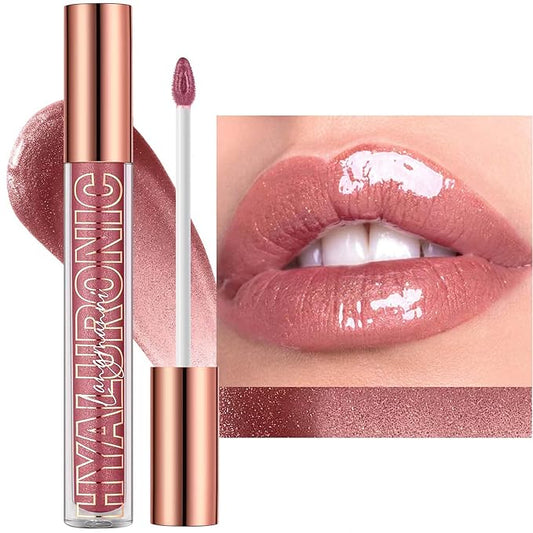 Nude Brown Lip Gloss Lip Plumper Gloss Tinted Glitter Lipgloss Lip Oil Teens Moisturizing Lipstick Lip Balm High Shine And Vegan Plumping Lip Gloss For Women Girls Long-Lasting Dry Lip Care (02)