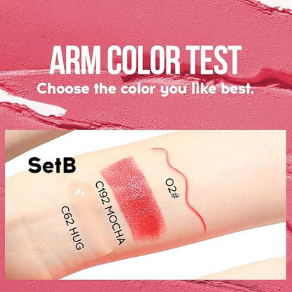 Matte velvet Lipstick + Lip Liner + Moisturizing Lip Oil Set, One Step Lips Makeup Kits Pigment Velvety Nude Lip Stain Waterproof Long Wear Lip Gloss Make up Gift Set (Set B)