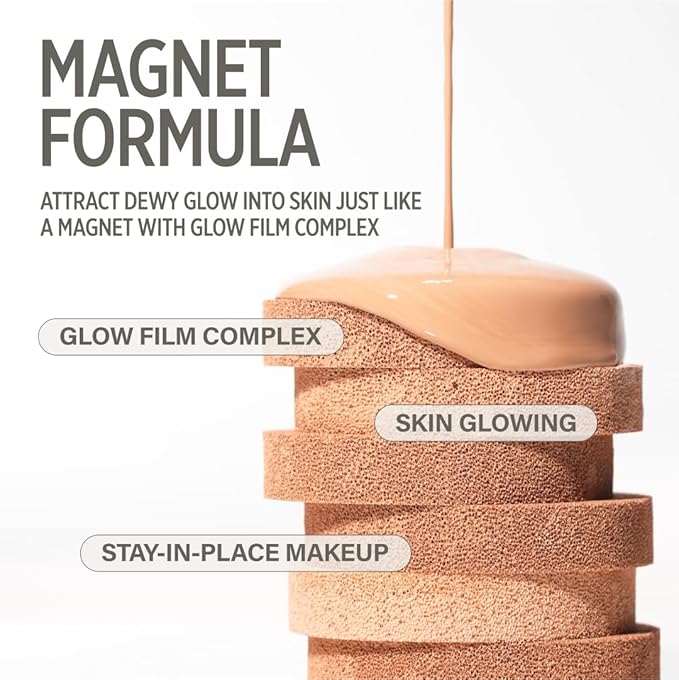 PINK MAGNET CUSHION #04 NEUTRAL BEIGE (15G, 0.52 OZ.) / Magnetic Adherence, Dewy Radiance, 77% moisture essence, Glow Film Complex, Skin Film Polymer