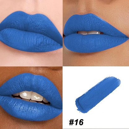 Matte Bullet Long Wear Lipstick - Vegan and Cruelty-Free - Smudge and Waterproof Matte Lipstick with Moisturizing Formula - All Day Comfort - (Sapphire Glow #16)