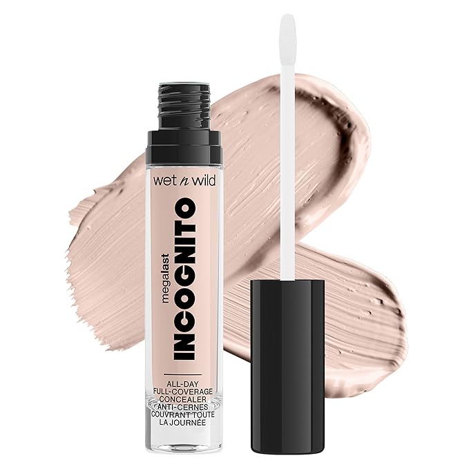 wet n wild Mega Last Incognito All-Day Full Coverage Liquid Matte Concealer Bundle, Fair Beige & Light Beige, 0.18 Ounce Each