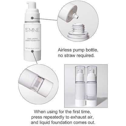 IS'MINE White Liquid Foundation Makeup with Loose Setting Powder