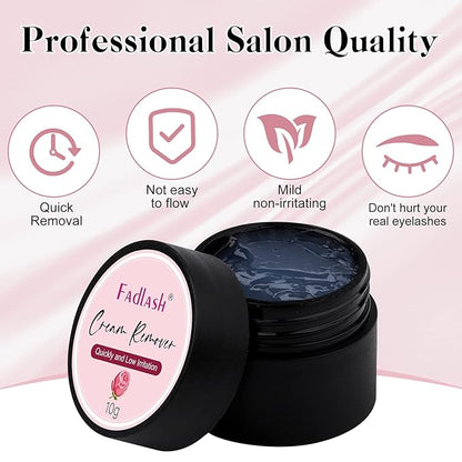 Eyelash Extension Remover 10g Lash Extension Remover Dissolves Powerful and 60ML Eyelash Extension Remover Gentle Soothing Cluster Lash Extension Remover