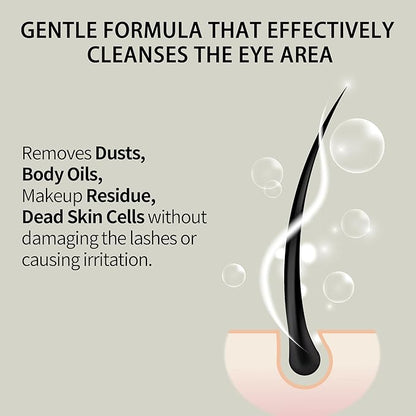 Lash Shampoo Bulk, Eyelash Cleanser for Extensions 2 Liters, Dispenser Pump, Non-irritating or Burning Eyelid Foaming Cleanser for Professional Salon and Home Use (Classic Charm-2L)