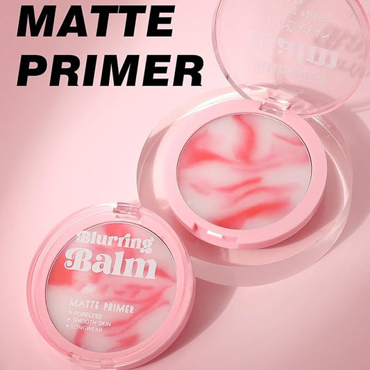 Blurring Balm Powder, Setting Translucent Foundation Primers, Oil Control Concealer Pressed Cream Waterproof Sweatproof Making Long Lasting Makeup Primer (#05 Red, 0.16 oz)