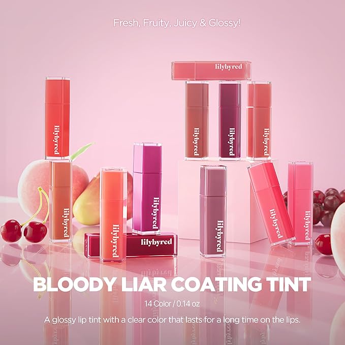 lilybyred Bloody Liar Coating Tint | Korean Glossy Lip Stain, Vivid & Juicy Color, Syrupy Shine, Moisturizing, Long-Lasting & Smudge-Proof, Non-Sticky, Lightweight (08 Confident Cherry Tomato)