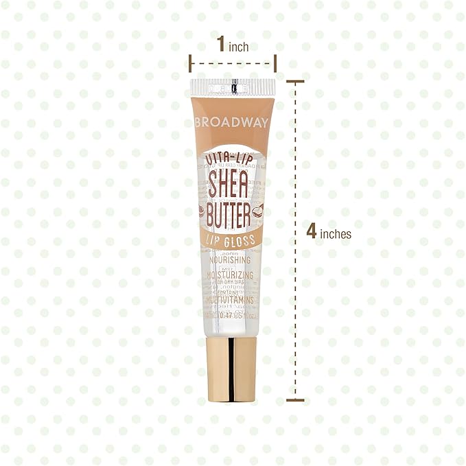 6 pcs Broadway Vita-Lip Gloss High Shine Long Lasting 2 Honey + 2 SHEA BUTTER + 2 Vitamin E Oil by RubyKisses Cosmetics