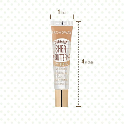 6 pcs Broadway Vita-Lip Gloss High Shine Long Lasting 2 Honey + 2 SHEA BUTTER + 2 Vitamin E Oil by RubyKisses Cosmetics