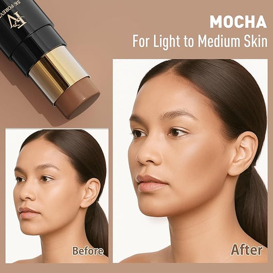FV Contour Stick, Blendable & Smooth Cream Bronzer Stick with Natural Matte Finish, Waterproof & Highly Pigmented Face Contour Makeup Stick for Beginners, Long Lasting & Cruelty-free, 02 Mocha