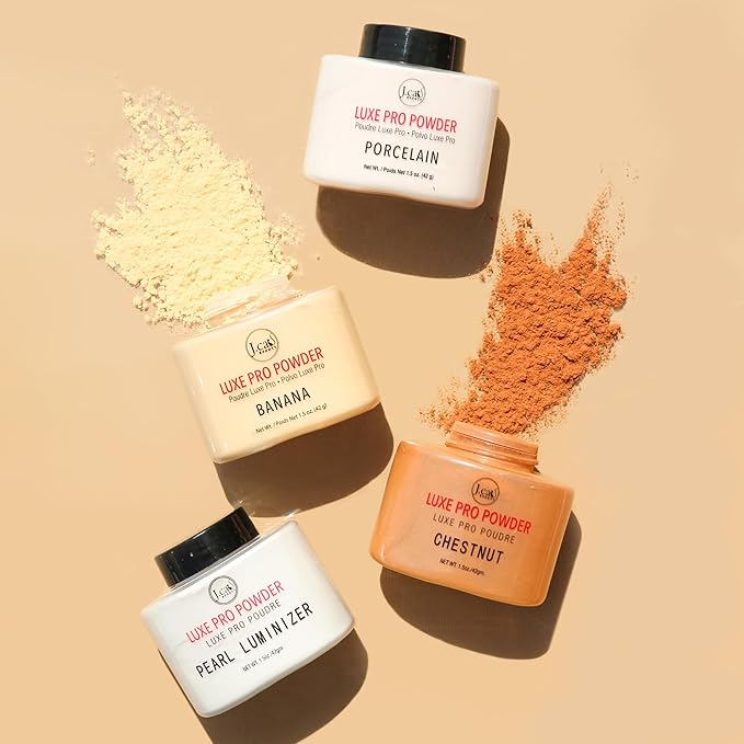 J.Cat Beauty Luxe Pro Makeup Setting Powder, Matte Finish, Helps Absorb Oil and Minimizes Pores, Suitable for Baking, Shade Chestnut, 1.5 Oz