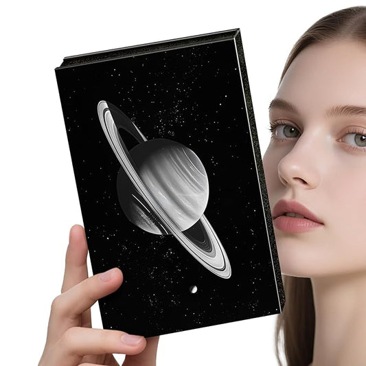 Magnetic Makeup Palette DIY Empty Eyeshadow Lipstick Palette with Mirror 3D Finish Surface Paper Makeup Organizer (Cosmic Mystery)