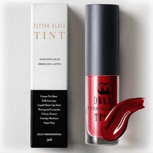 Cream-To-Matte Full-Coverage Liquid Matte Lip Stain, Lipstick, Long Lasting, Waterproof Cosmetics, Velvety Texture, Smudge-Resistant, Super Stay, Signature Intense Color 0.16 oz
