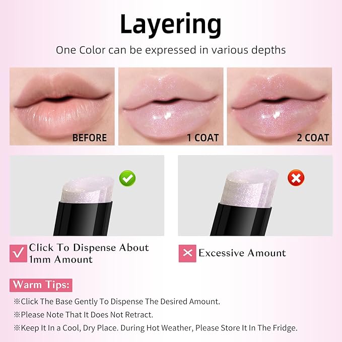 KIMUSE Lip Plumper, Hydrating Korean Lip Gloss, Click Tinted Lip Balm Solid Lipstick for Plumps & Moisturizes, Long-wearing All-in-one Lip Plumping, Gloss, Balm
