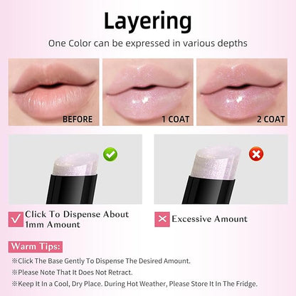 KIMUSE Lip Plumper, Hydrating Korean Lip Gloss, Click Tinted Lip Balm Solid Lipstick for Plumps & Moisturizes, Long-wearing All-in-one Lip Plumping, Gloss, Balm