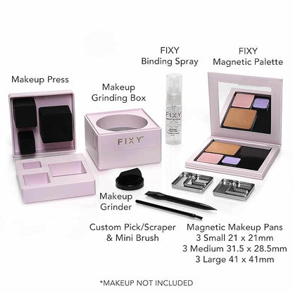 FIXY Repair Kit Repressing tool for Eyeshadow, Blush, & Highligher Square Pans + FIXY Small Empty Palette