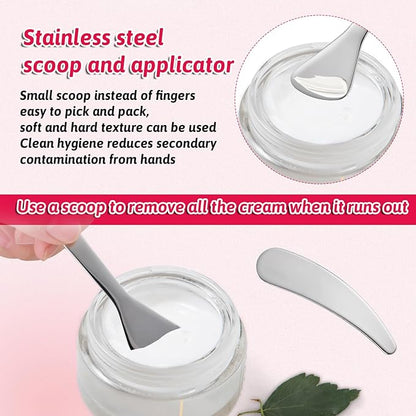2Pcs Cosmetic Spatula, Mini Metal Cosmetic Spatulas, Makeup Spatulas Skincare Spatula Cream Spatula Beauty Accessories Mixing Sampling Lotions Moisturizers Accessories (Style A)