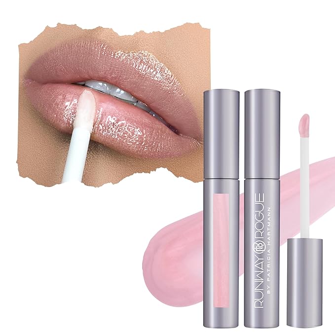 Runway Rogue Classic Lip Gloss, Pale Pearly-Pink Ultra-Sheer Hydrating Lip Gloss, ‘Bride in Show’