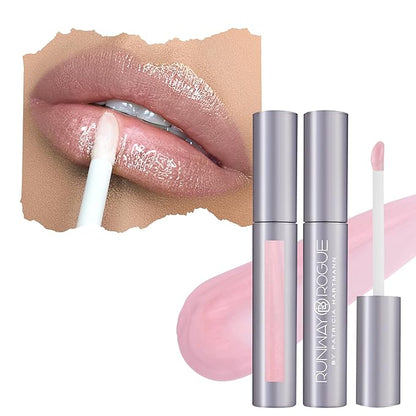 Runway Rogue Classic Lip Gloss, Pale Pearly-Pink Ultra-Sheer Hydrating Lip Gloss, ‘Bride in Show’