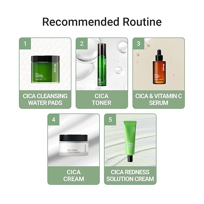 Meebak Cica Redness Solution Cream | Redness Relief for Face | Green Color-Corrector | BB Cream for Sensitive Skin | Green Color Corrector - Fair to Medium Skin
