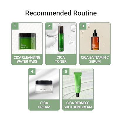 Meebak Cica Redness Solution Cream | Redness Relief for Face | Green Color-Corrector | BB Cream for Sensitive Skin | Green Color Corrector - Fair to Medium Skin