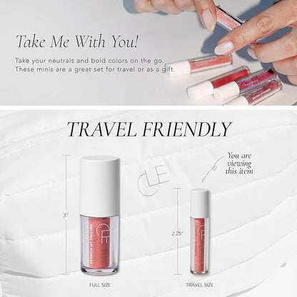 CLE Cosmetics Melting Lip Powder Mini Set of 6 - Lip Tint (Vegan, Cruelty Free, Paraben-Free) with Long-Lasting, Weightless Lip Stain, Usable on Lips, Eyes and Cheeks, Matte Finish, Travel Size