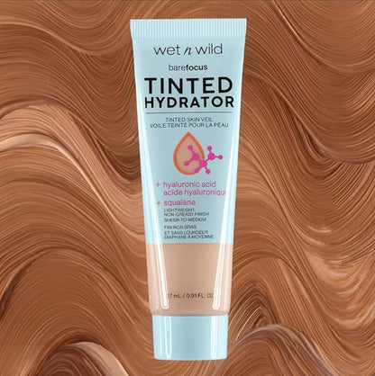 wet n wild Bare Focus Tinted Hydrator Matte Finish, Medium Tan, Oil-Free, Moisturizing Makeup | Hyaluronic Acid | Sheer To Medium Coverage (Pack of 2)